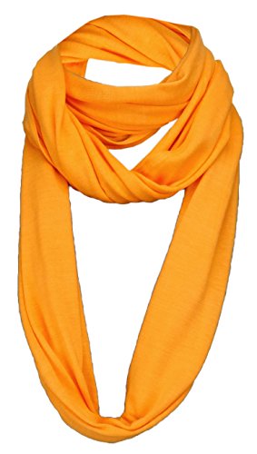 TigerTie Loop Schal in orange einfarbig Uni - Gr. 180 x 40 cm - Rundschal von TigerTie