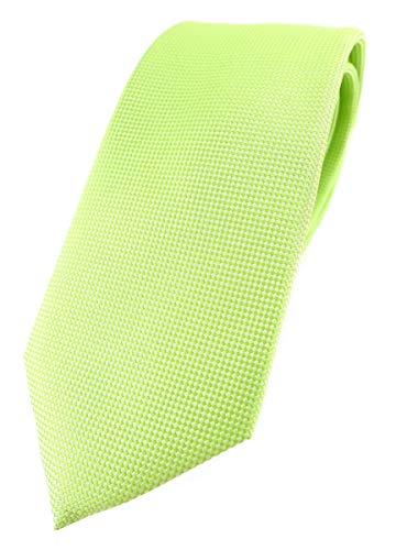 TigerTie Modische Designer Krawatte in limette fein gepunktet von TigerTie