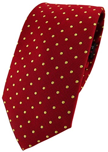 TigerTie Modische Designer Krawatte in rot gold gepunktet von TigerTie