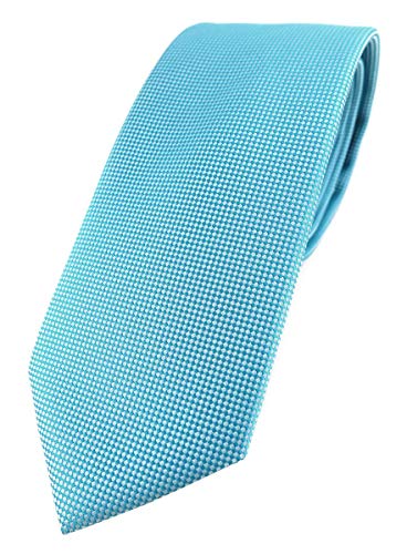 TigerTie Modische Designer Krawatte in türkis fein gepunktet von TigerTie