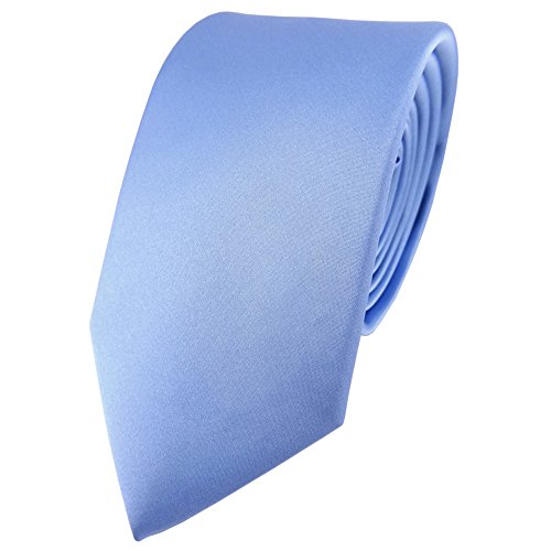 TigerTie Modische Satin Seidenkrawatte in blau einfarbig Uni - Krawatte 100% Seide TigerTie Modische Satin Seidenkrawatte in blau einfarbig Uni - Krawatte 100% Seide von TigerTie