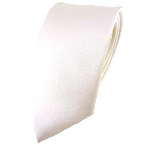 TigerTie Modische Satin Seidenkrawatte in creme weiss einfarbig Uni - Krawatte 100% Seide TigerTie Modische Satin Seidenkrawatte in creme weiss einfarbig Uni - Krawatte 100% Seide von TigerTie