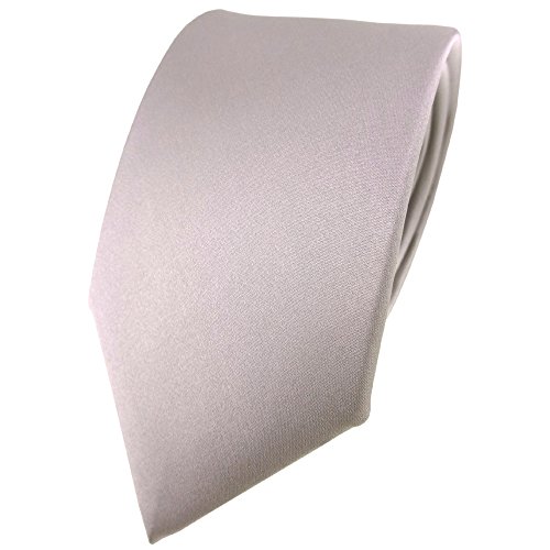 TigerTie Modische Satin Seidenkrawatte in grau silber einfarbig Uni - Krawatte 100% Seide TigerTie Modische Satin Seidenkrawatte in grau silber einfarbig Uni - Krawatte 100% Seide von TigerTie