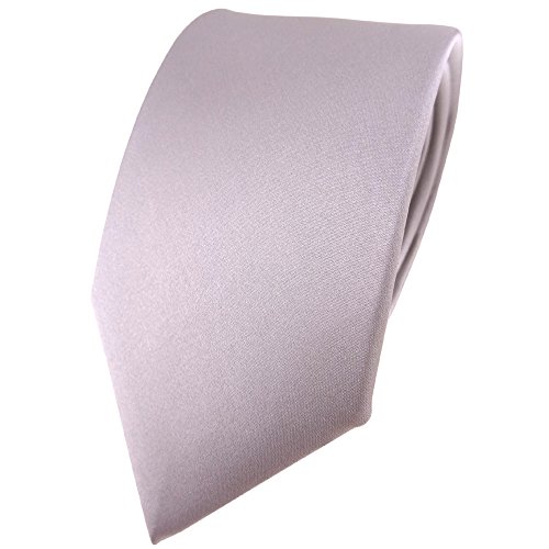 TigerTie Modische Satin Seidenkrawatte in silber grau einfarbig Uni - Krawatte 100% Seide TigerTie Modische Satin Seidenkrawatte in silber grau einfarbig Uni - Krawatte 100% Seide von TigerTie