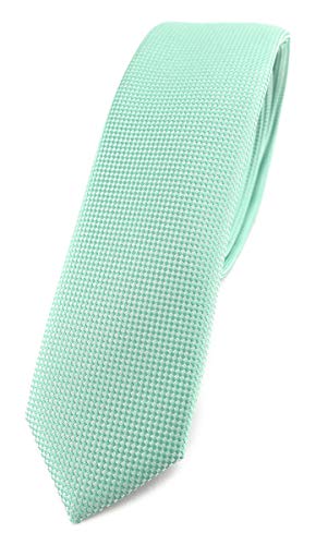 TigerTie Modische schmale Designer Krawatte in mint fein gepunktet von TigerTie