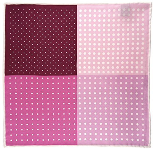 TigerTie Multi Einstecktuch in rosa pink magenta weiss gepunktet - 100% Seide von TigerTie