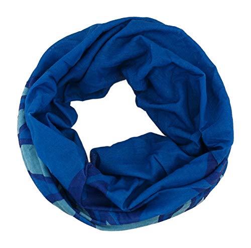 TigerTie Multifunktionstuch in blau hellblau mit Flammenmotiv - Tuch - Schal - Schlauchtuch - Wundertuch, Gr.48 cm x 48 cm (Umfang) von TigerTie