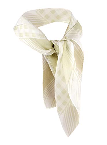 TigerTie Nickituch Chiffon beige weissgrau mit Karomuster - Gr. 50 x 50 cm - Tuch Halstuch von TigerTie