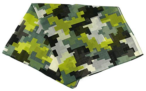 TigerTie Nickituch Chiffon in olivgrün grün schwarz grüngelb gemustert - Größe 50 x 50 cm von TigerTie