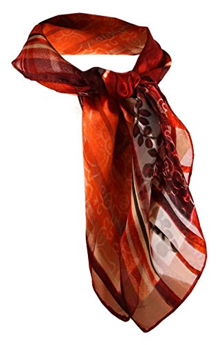 TigerTie Nickituch Chiffon in orange bordeaux silber grau lachs gemustert - Gr. 50x50 cm TigerTie Nickituch Chiffon in orange bordeaux silber grau lachs gemustert - Gr. 50x50 cm von TigerTie