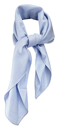 TigerTie Nickituch Kopftuch Halstuch Pique in blau-weiss uni gemustert - Größe 70 x 70 cm von TigerTie