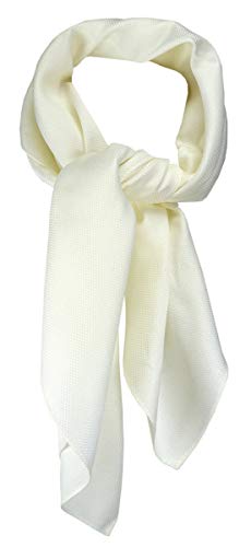 TigerTie Nickituch Kopftuch Halstuch Pique in creme uni gemustert - Größe 70 x 70 cm von TigerTie