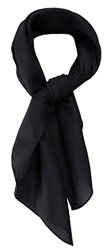 TigerTie Nickituch Kopftuch Halstuch Pique in schwarz uni gemustert - Größe 70 x 70 cm von TigerTie
