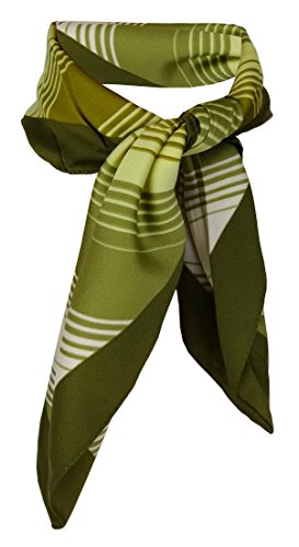 TigerTie Nickituch in grün grasgrün olive beige gestreift - Tuch Gr. 50 x 50 cm von TigerTie