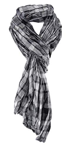 TigerTie Raffschal in silber grau schwarz kariert gemustert - Schal Größe 170 x 60 cm TigerTie Raffschal in silber grau schwarz kariert gemustert - Schal Größe 170 x 60 cm von TigerTie