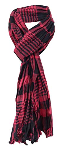 TigerTie Raffschal rot weinrot schwarz kariert mit kleinen Fransen - Schal Gr. 180x50 cm TigerTie Raffschal rot weinrot schwarz kariert mit kleinen Fransen - Schal Gr. 180x50 cm von TigerTie