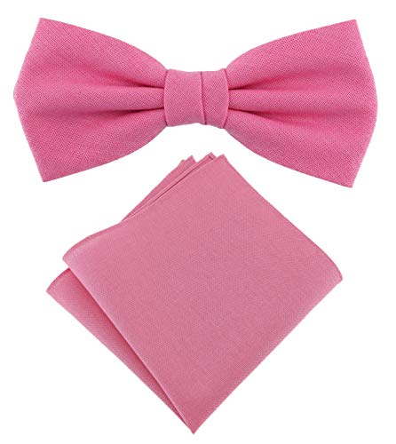 TigerTie - SET Herrenfliege + Einstecktuch in rosa pink einfarbig Uni - Fliegen Gr. 29 bis 50 cm Halsumfang verstellbar + Aufbewahrungsbox von TigerTie