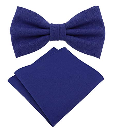 TigerTie - SET Jungenfliege + Einstecktuch in royal einfarbig Uni - Fliegen Gr. 29 bis 50 cm Halsumfang verstellbar + Aufbewahrungsbox von TigerTie