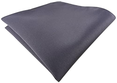 TigerTie - Satin Einstecktuch in anthrazit grau dunkelgrau einfarbig Uni - Tuch Polyester - Größe 26 x 26 cm von TigerTie