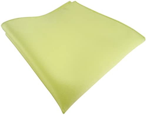 TigerTie - Satin Einstecktuch in blassgelb einfarbig Uni - Tuch Polyester - Größe 26 x 26 cm von TigerTie