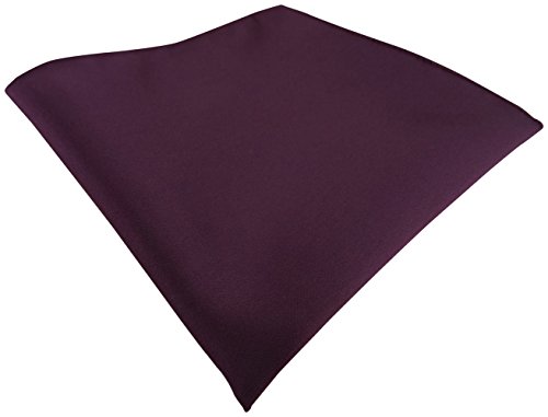 TigerTie Satin Einstecktuch in bordeauxviolett einfarbig Uni - Tuch Polyester - Größe 26 x 26 cm von TigerTie