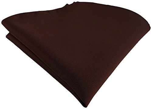 TigerTie Satin Einstecktuch in dunkelbraun einfarbig Uni - Tuch Polyester - Größe 26 x 26 cm von TigerTie