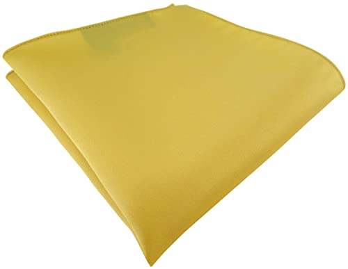 TigerTie - Satin Einstecktuch in gelbgold einfarbig Uni - Tuch Polyester - Größe 26 x 26 cm von TigerTie