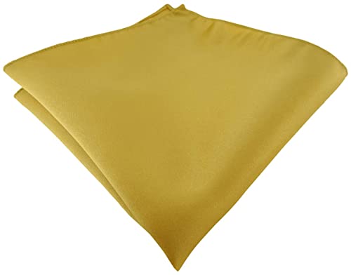 TigerTie - Satin Einstecktuch in gold einfarbig Uni - Tuch Polyester - Größe 26 x 26 cm von TigerTie