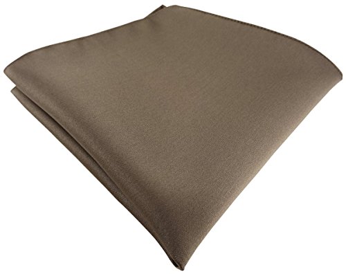 TigerTie - Satin Einstecktuch in graubraun einfarbig Uni - Tuch Polyester - Größe 26 x 26 cm von TigerTie