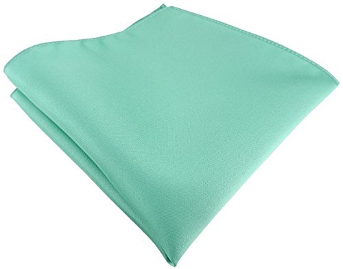 TigerTie Satin Einstecktuch in grün mint einfarbig Uni - Tuch Polyester - Größe 26 x 26 cm von TigerTie