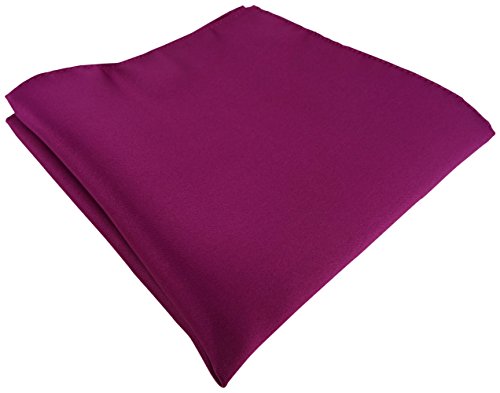 TigerTie Satin Einstecktuch in magenta einfarbig Uni - Tuch Polyester - Größe 26 x 26 cm von TigerTie