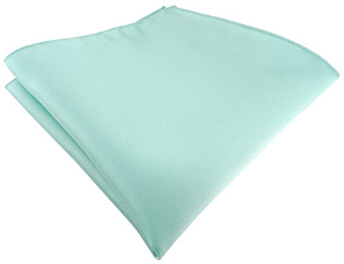 TigerTie Satin Einstecktuch in mint grün einfarbig Uni - Tuch Polyester - Größe 26 x 26 cm von TigerTie