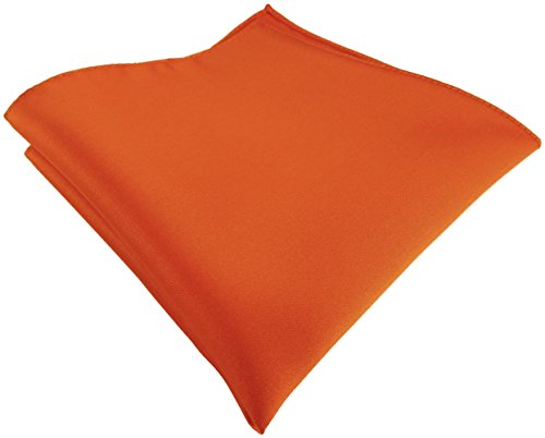 TigerTie Satin Einstecktuch in orange einfarbig Uni - Tuch Polyester - Größe 26 x 26 cm von TigerTie