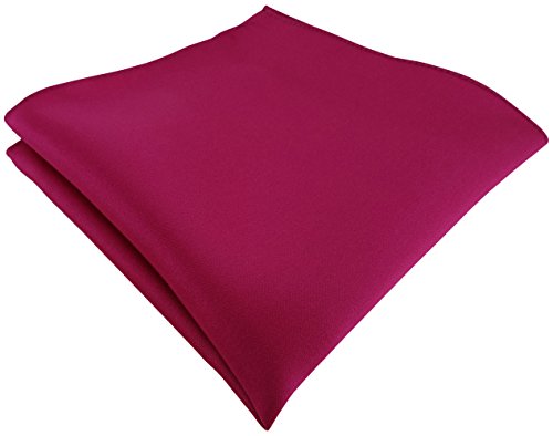 TigerTie Satin Einstecktuch in rosa magenta einfarbig Uni - Tuch Polyester - Größe 26 x 26 cm von TigerTie