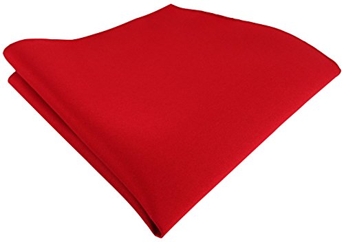 TigerTie Satin Einstecktuch in rot einfarbig Uni - Tuch Polyester - Größe 26 x 26 cm von TigerTie