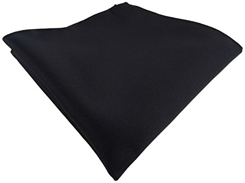 TigerTie Satin Einstecktuch in schwarz einfarbig Uni - Tuch Polyester - Größe 26 x 26 cm von TigerTie