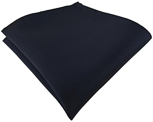 TigerTie Satin Einstecktuch in schwarzblau einfarbig Uni - Tuch Polyester - Größe 26 x 26 cm von TigerTie