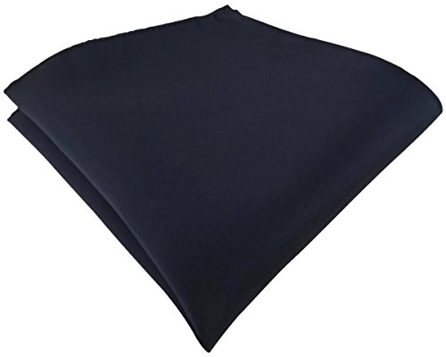 TigerTie Satin Einstecktuch in schwarzblau schwarz einfarbig Uni - Tuch Polyester - Gr. 26 x 26 cm von TigerTie