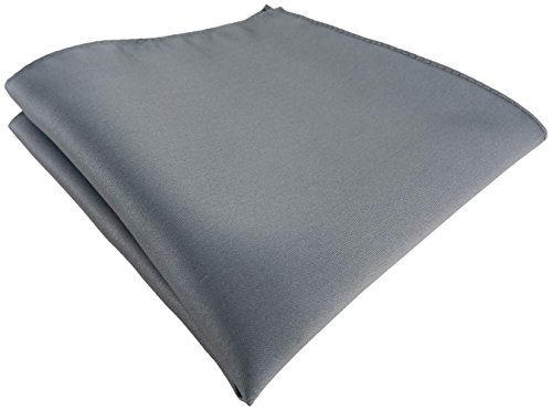 TigerTie Satin Einstecktuch in silber einfarbig Uni - Tuch Polyester - Größe 26 x 26 cm von TigerTie