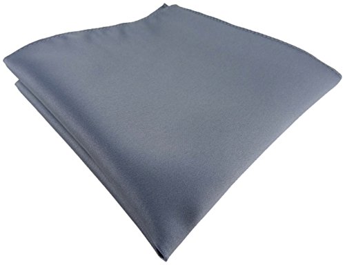 TigerTie Satin Einstecktuch in silbergrau einfarbig Uni - Tuch Polyester - Größe 26 x 26 cm von TigerTie