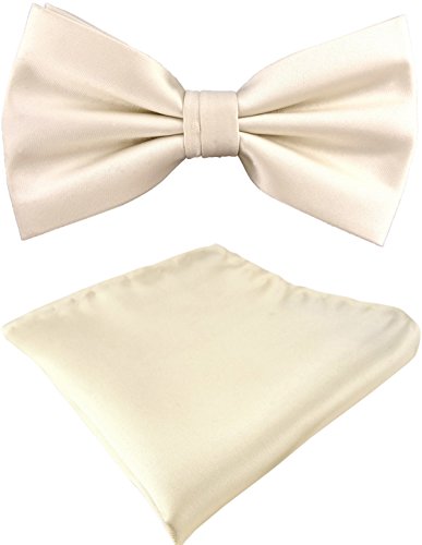 TigerTie Satin Fliege + Einstecktuch in creme Uni einfarbig + Geschenkbox TigerTie Satin Fliege + Einstecktuch in creme Uni einfarbig + Geschenkbox von TigerTie