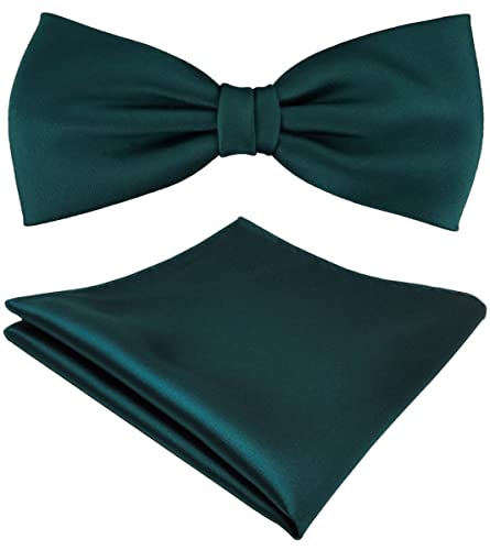 TigerTie Satin Fliege + Einstecktuch in grün petrol dunkel türkis Uni einfarbig + Geschenkbox TigerTie Satin Fliege + Einstecktuch in grün petrol dunkel türkis Uni einfarbig + Geschenkbox von TigerTie