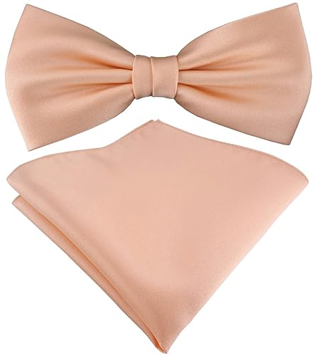 TigerTie Satin Fliege Einstecktuch in lachs Uni einfarbig + Aufbewahrungsbox von TigerTie