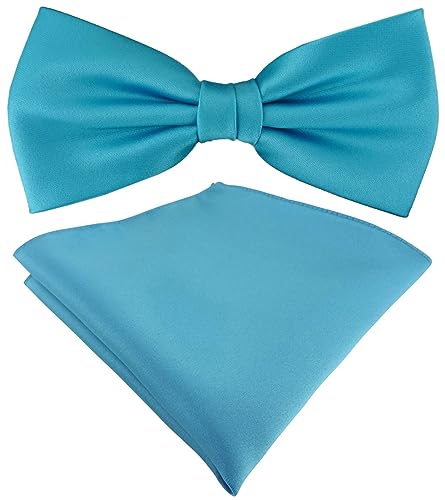 TigerTie Satin Fliege Einstecktuch in türkis Uni einfarbig + Aufbewahrungsbox TigerTie Satin Fliege Einstecktuch in türkis Uni einfarbig + Aufbewahrungsbox von TigerTie