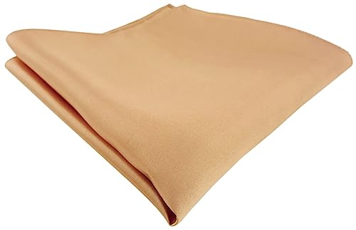 TigerTie Satin Seideneinstecktuch in beige gold bronze einfarbig - Einstecktuch 100% Seide von TigerTie