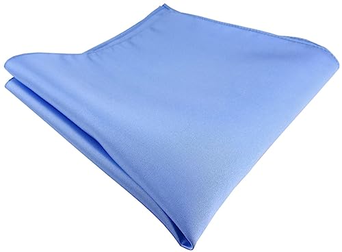 TigerTie Satin Seideneinstecktuch in blau einfarbig - Einstecktuch 100% Seide von TigerTie