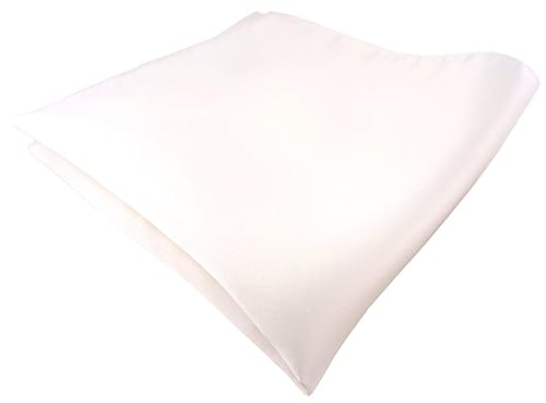 TigerTie Satin Seideneinstecktuch in creme weiss einfarbig - Einstecktuch 100% Seide von TigerTie