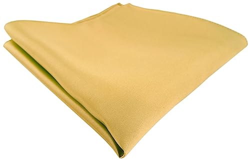 TigerTie Satin Seideneinstecktuch in gold hellgold einfarbig - Einstecktuch 100% Seide von TigerTie