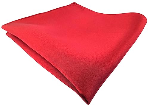 TigerTie Satin Seideneinstecktuch in verkehrsrot einfarbig - Einstecktuch 100% Seide von TigerTie