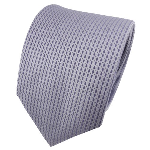 TigerTie Satin Seidenkrawatte blau fernblau blaugrau gemustert - Krawatte Seide Binder Tie von TigerTie